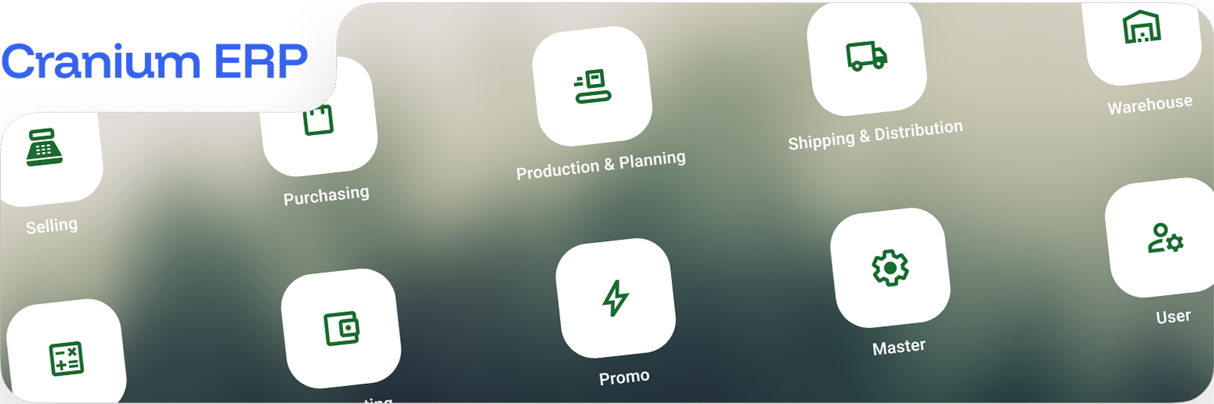 Cranium ERP dashboard view showing real-time inventory and financial reports
