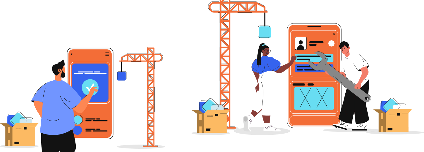 Custom Mobile App Development for iOS and Android using React Native and Flutter
