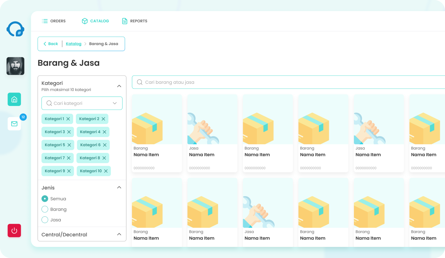 E-commerce Web App screenshot for Gista Shop, showcasing custom product listing and shopping cart functionality.