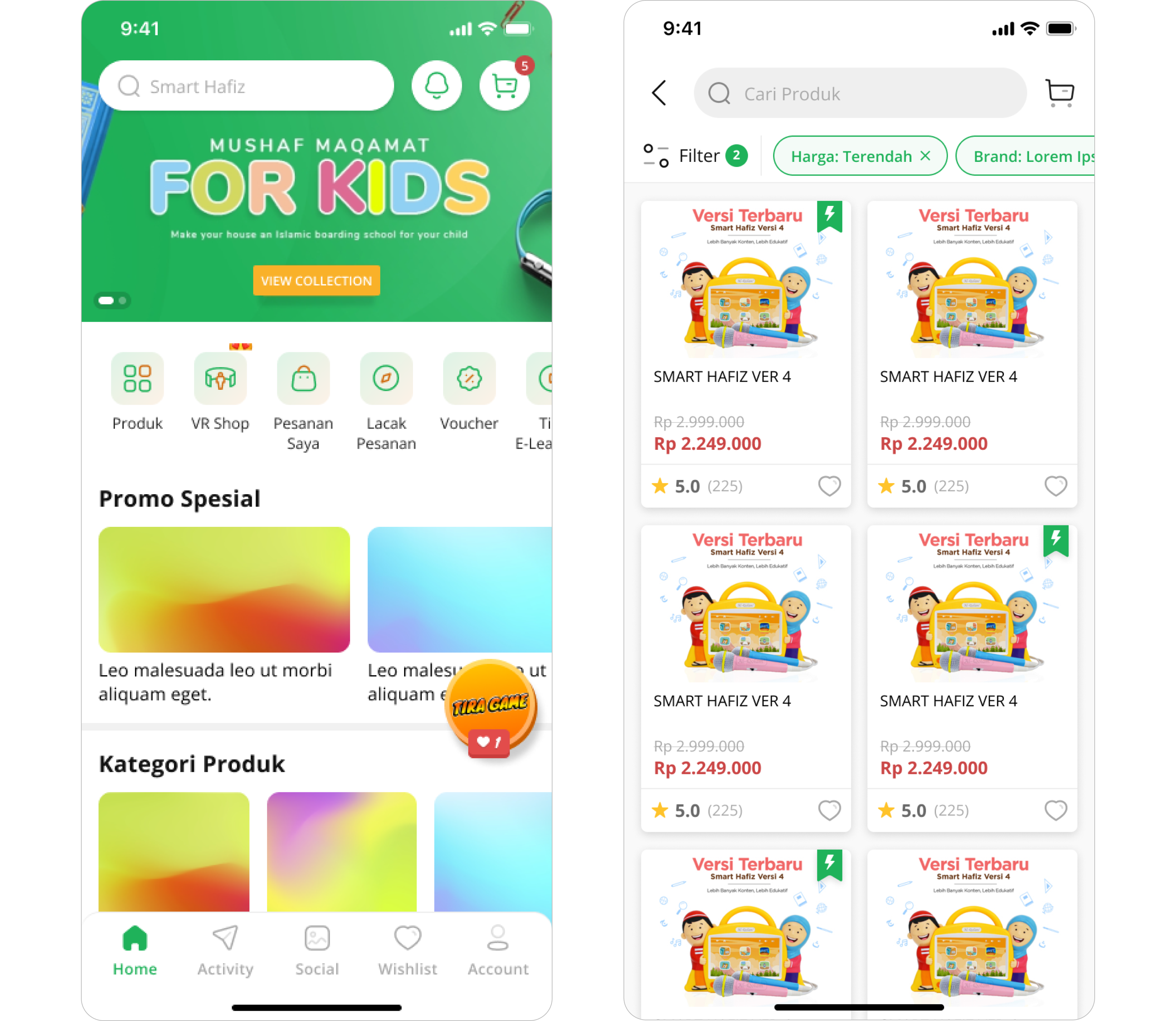 Tigaraksa E-commerce Mobile App interface for retail and product distribution.
