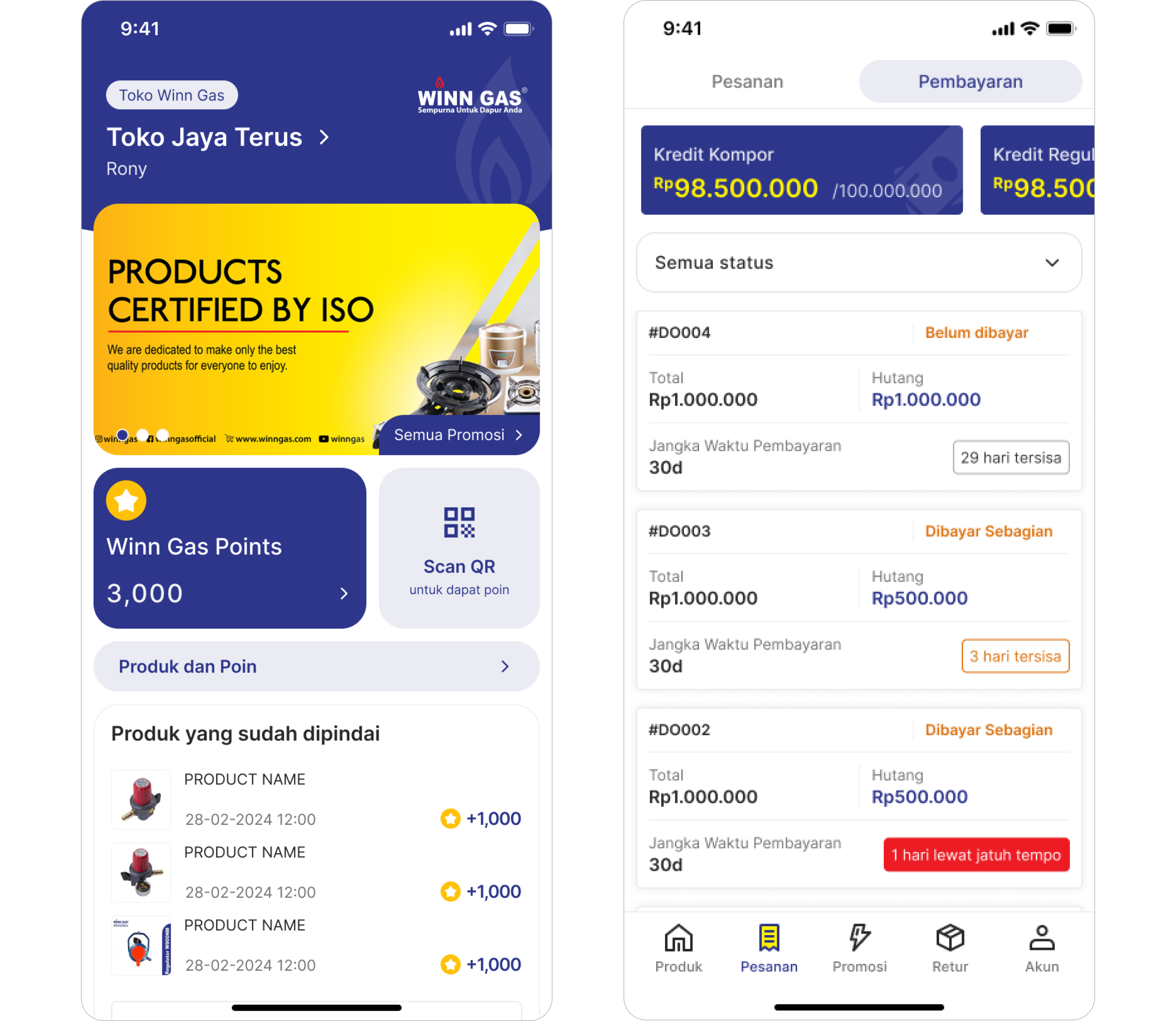 Win Gas Retail and Distributor Mobile App for logistics and inventory tracking.